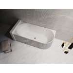 Roma fluted Right Corner Gloss white bathtub 1500 